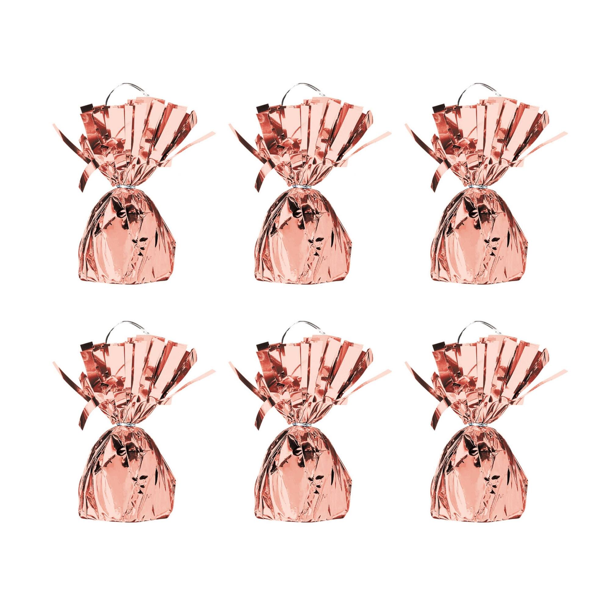 Beistle 6oz. Rose Gold Metallic Wrapped Balloon Weights, 6ct.